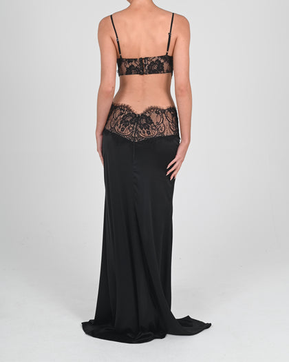 Margot Maxi Skirt in Black with Bespoke Lining