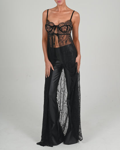 Low Waisted Leather Flares in Black Ready to Ship