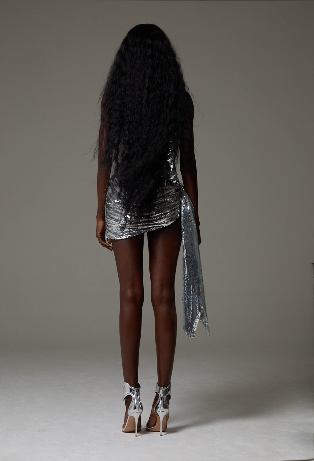 Cindy Dress in Silver Ready To Ship