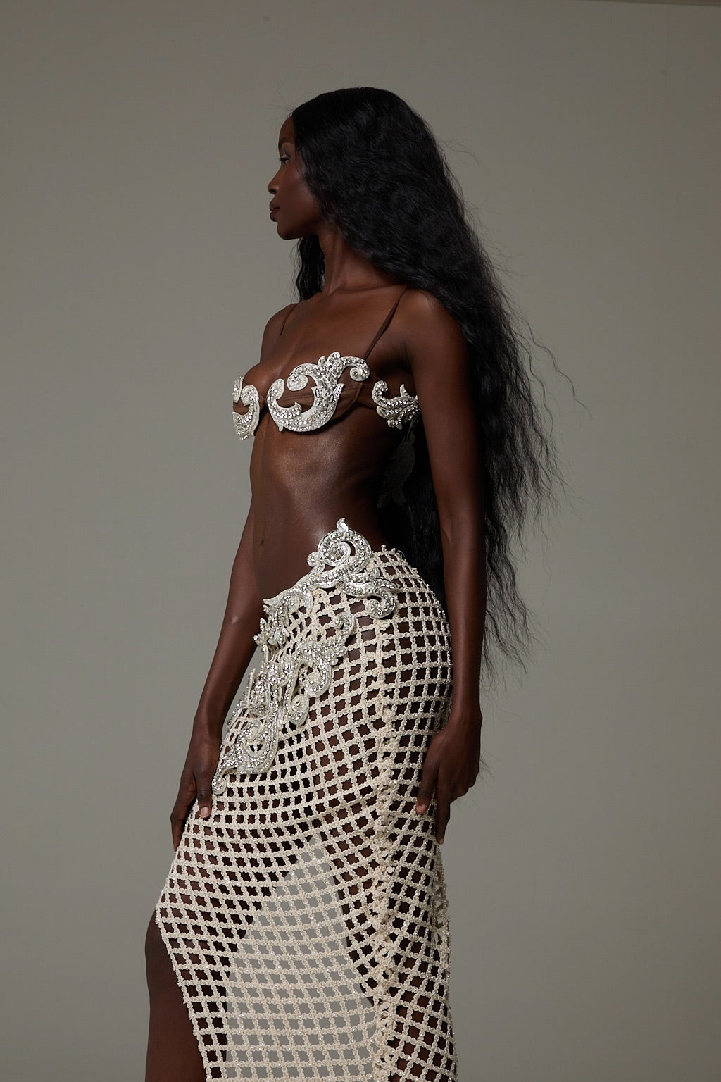 Nerissa Bralette & Skirt in Crystal Tide