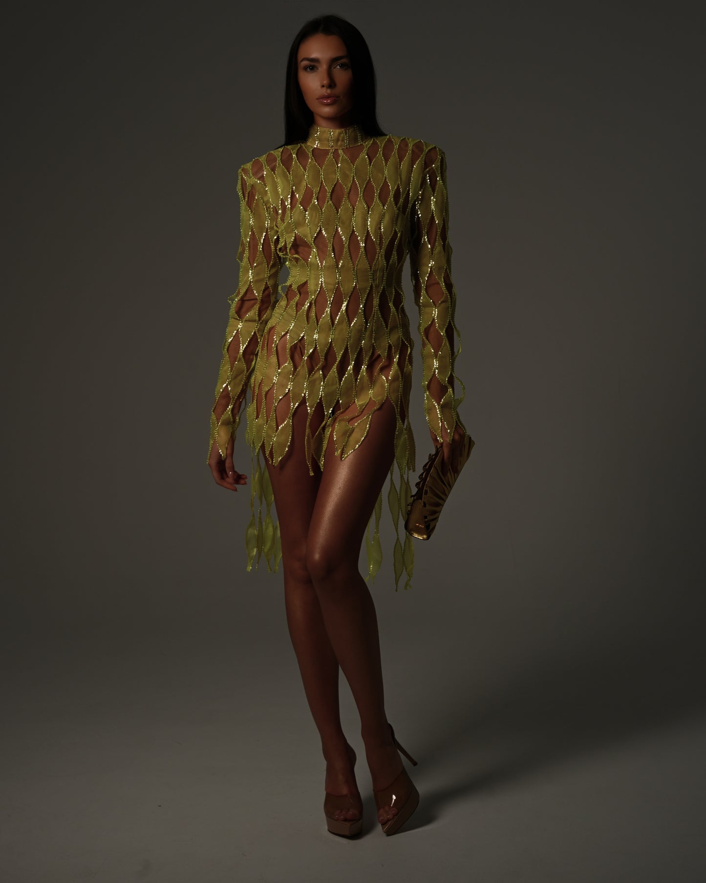 Harlequin Romper in Citrine