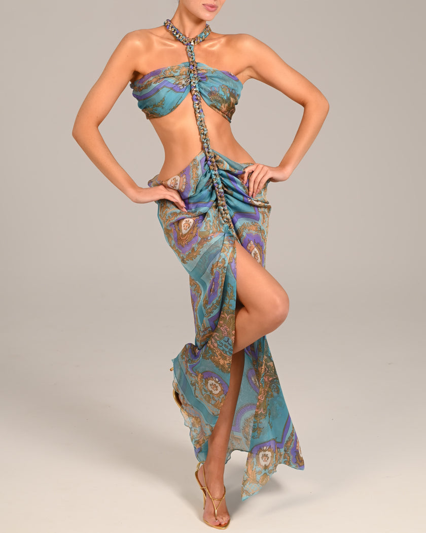 Karlie Dress in Turquoise Baroque The Dolls House Fashion