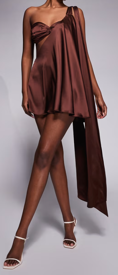 Anthia Dress in Chocolate Brown