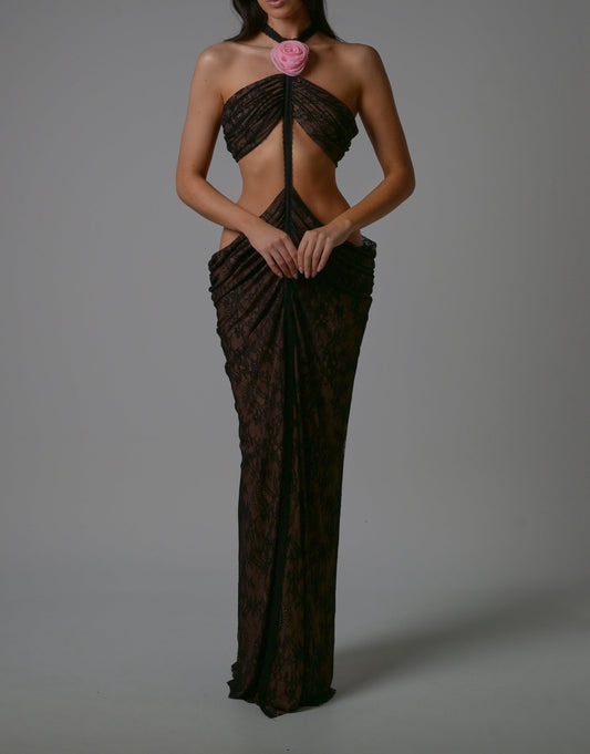 Karlie Maxi Dress in Black Lace