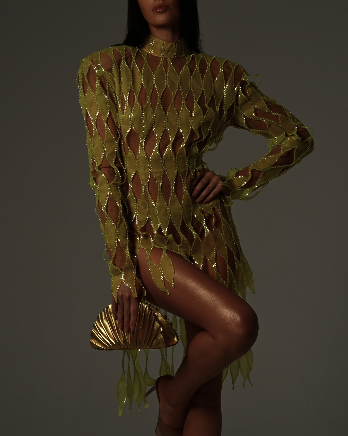 Harlequin Romper in Citrine