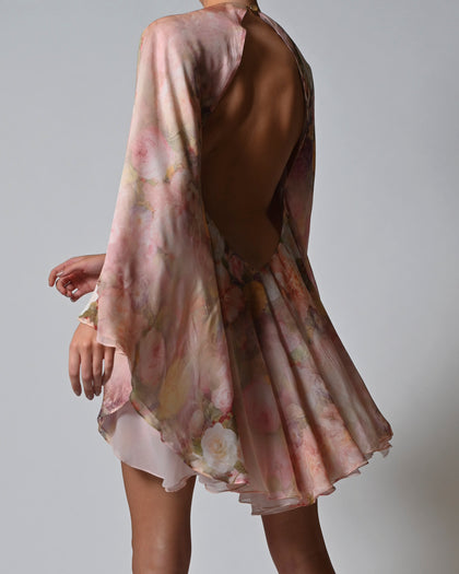 Lorena Dress in Rose Silk