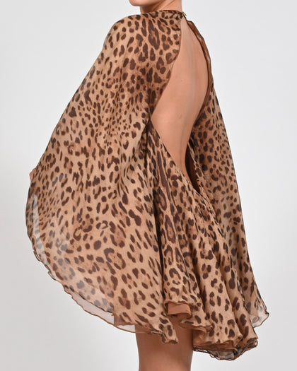 Lorena Dress in Leopard Silk