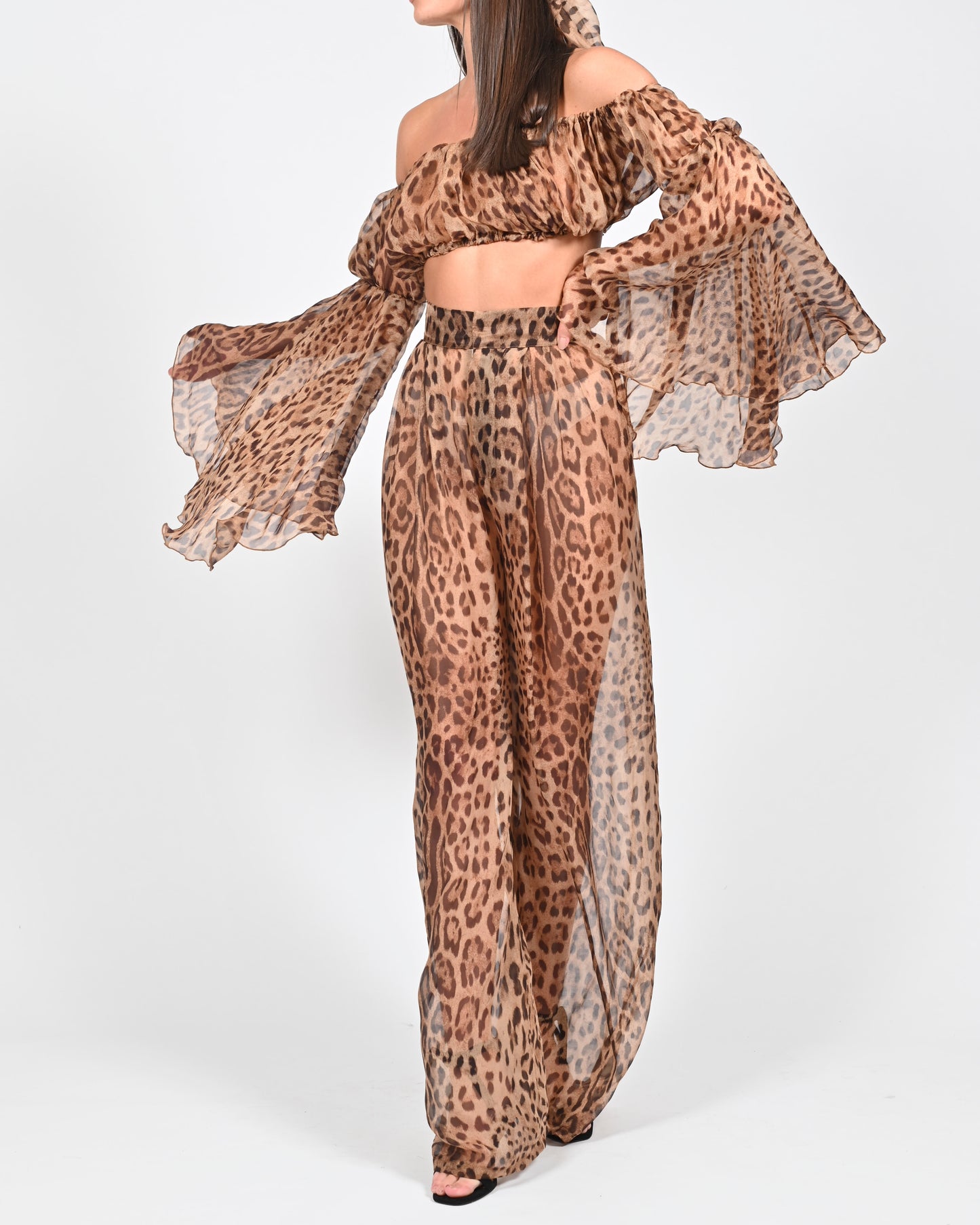 Natasha Trousers in Leopard Silk Sample Sale
