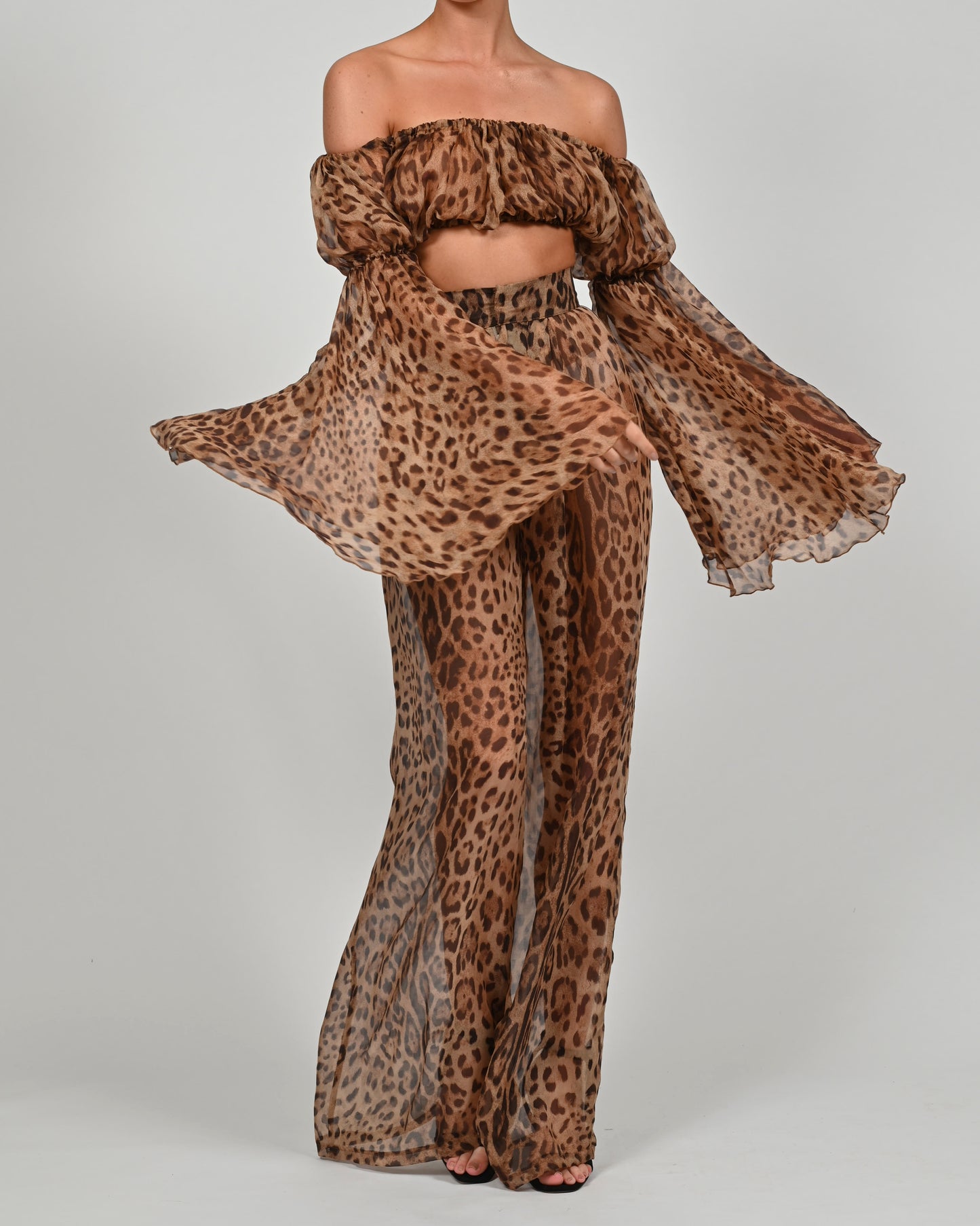 Natasha Trousers in Leopard Silk Sample Sale