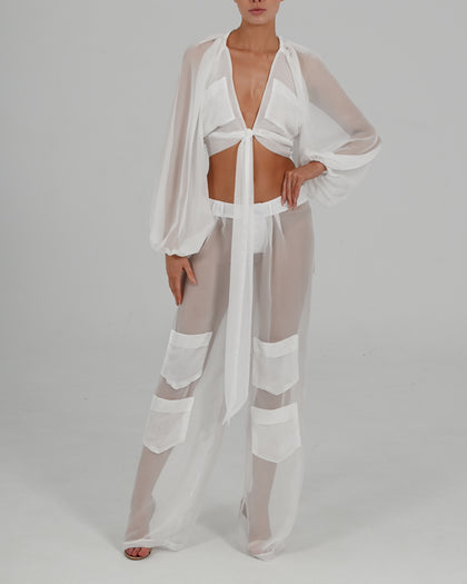 Alex Wrap Top in Ivory