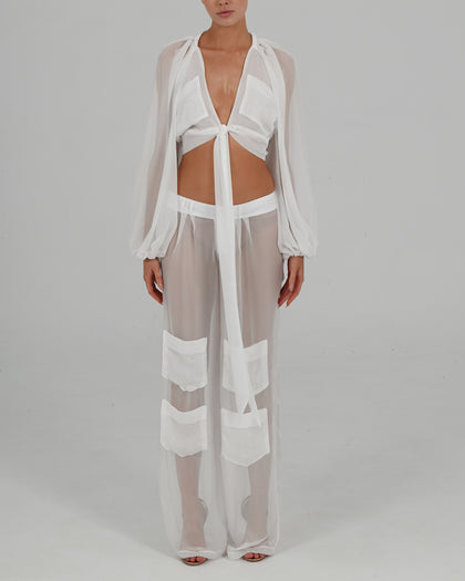 Alex Wrap Top in Ivory
