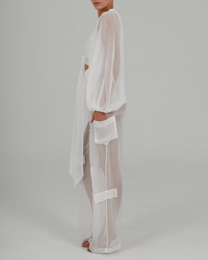Alex High Waist Trousers in Ivory