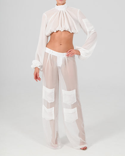 Alex Low Waist Trousers in Ivory