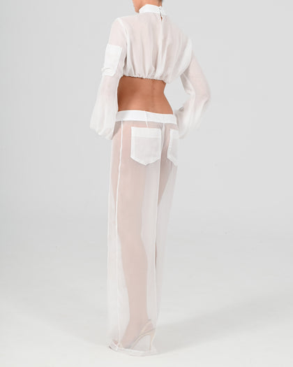 Alex Low Waist Trousers in Ivory