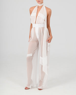 Alex Halter Jumpsuit in Ivory