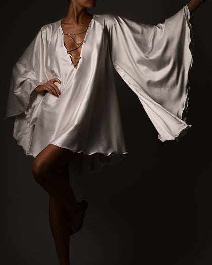 Lorena Crystal Dress in Ivory