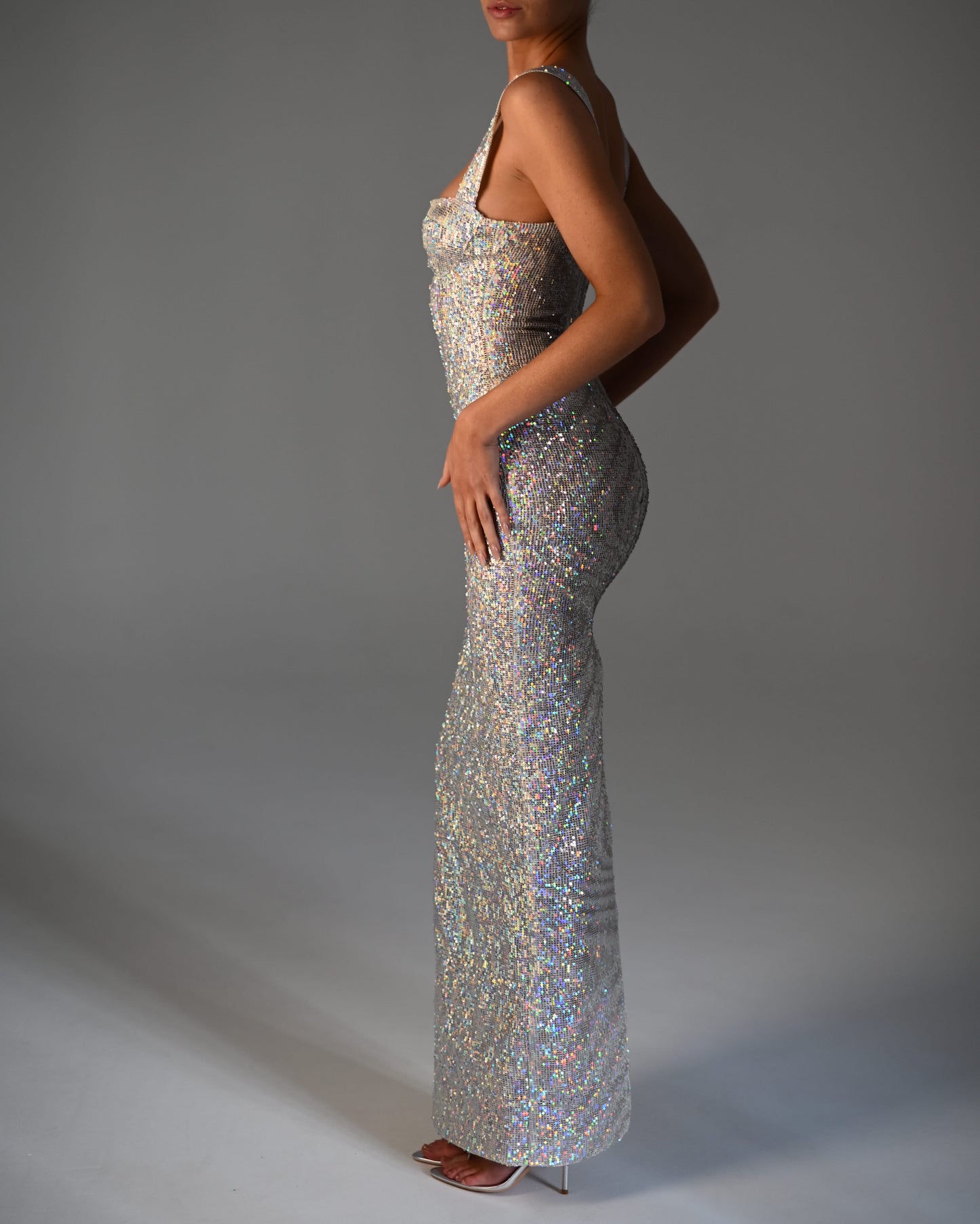 Antonia Maxi Dress in Crystal Ready To Ship