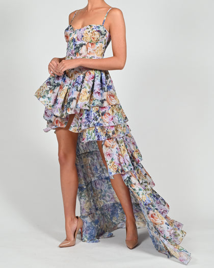 Dolce Frill Dress in Violeta Print