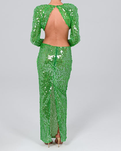 Scheana Maxi Dress in Emerald Iridescent