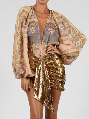 Beaudelle Skirt In Liquid Gold