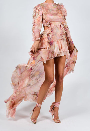 Kiah Maxi Dress in Rose Silk