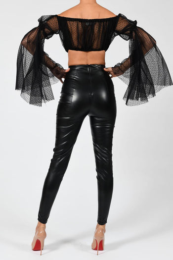 High Waisted Leather Trousers