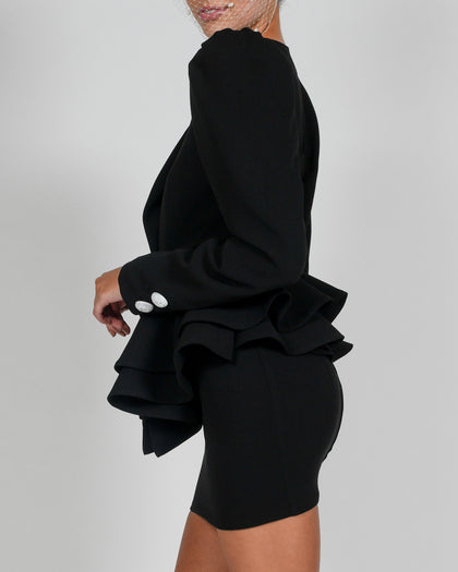 Libby Jacket and Mini Skirt in Black