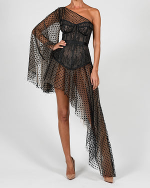 Evangeline Dress in Black Spot