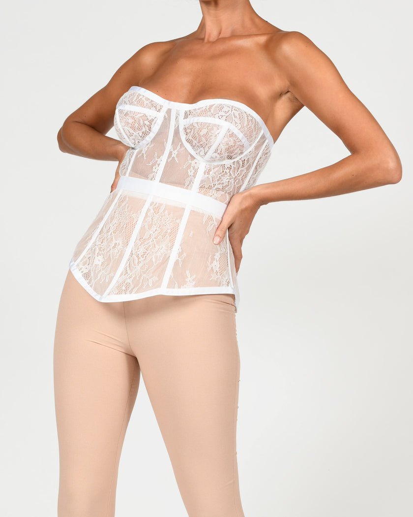 Evangeline Corset in White Lace – The Dolls House Fashion