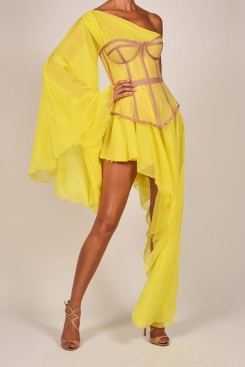 Evangeline Dress in Yellow