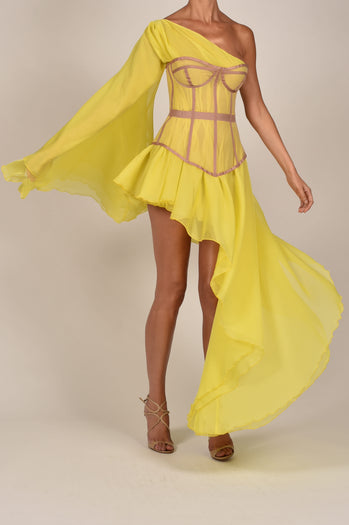 Evangeline Dress in Yellow